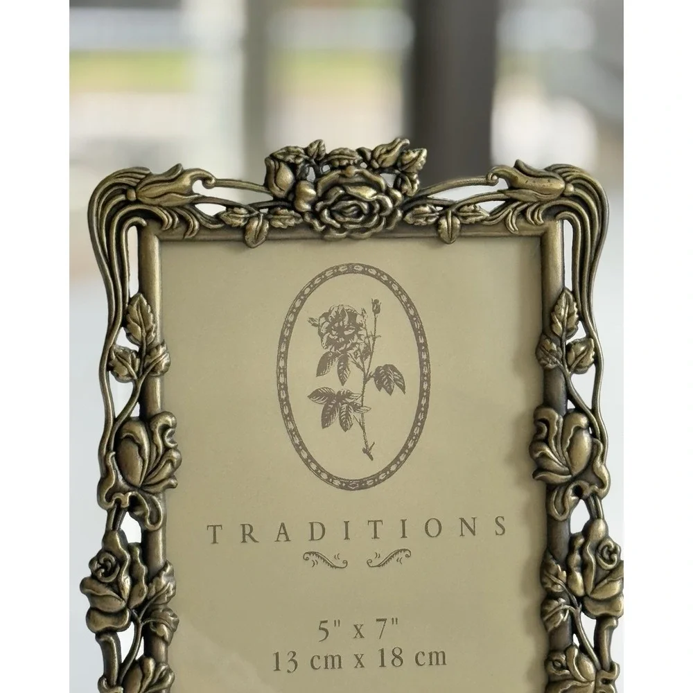 Frame The Westore Gallery Photo 5x7 Metal Roses & Vines Brass-tone